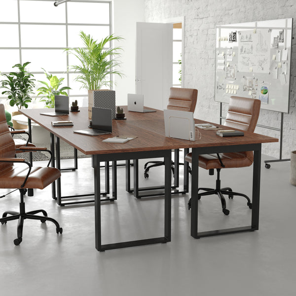 Walnut |#| Commercial 60x30 Conference Table with Laminate Top and U-Frame Base - Walnut