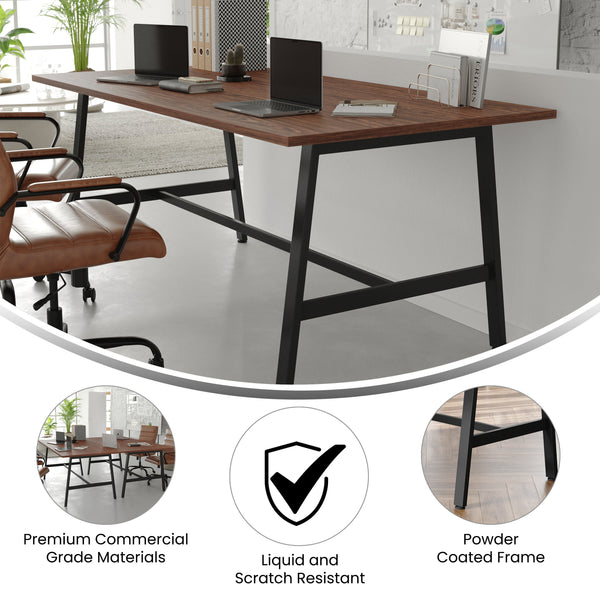 Walnut |#| Commercial 72x36 Conference Table with Laminate Top and A-Frame Base - Walnut