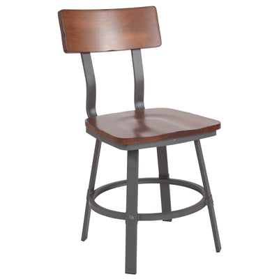 Restaurant Chair with Wood Seat & Back and Powder Coat Frame