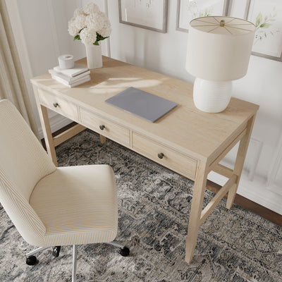 Home Office Desk with 3 Drawers and Tapered Legs - View 2