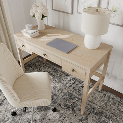 Writing Desk with 3 Drawers and Tapered Legs - View 2