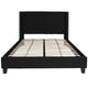 Black,Queen |#| Queen Tufted Platform Bed in Black Fabric with 10 Inch Pocket Spring Mattress