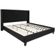 Black,King |#| King Tufted Platform Bed in Black Fabric with 10 Inch Pocket Spring Mattress