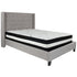 Riverdale Tufted Upholstered Platform Bed with Accent Nail Trimmed Extended Sides with Pocket Spring Mattress