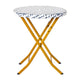 Navy & White |#| 3PC Navy and White Indoor/Outdoor PE Rattan Folding Bistro Set
