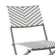 Gray & White |#| 3PC Gray/White and Charcoal Indoor/Outdoor PE Rattan Folding Bistro Set