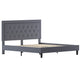 Light Gray,King |#| King Size Panel Tufted Upholstered Platform Bed in Light Gray Fabric