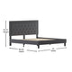 Dark Gray,King |#| King Size Panel Tufted Upholstered Platform Bed in Dark Gray Fabric
