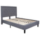 Light Gray,Full |#| Full Size Panel Tufted Upholstered Platform Bed in Light Gray Fabric