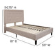 Beige,Full |#| Full Size Panel Tufted Upholstered Platform Bed in Beige Fabric