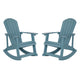 Sea Foam |#| Adirondack Poly Resin Rocking Chairs for Indoor/Outdoor Use in Sea Foam - 2 Pack