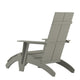 Gray |#| Indoor/Outdoor Modern 2-Slat Adirondack Style Chair and Footrest in Gray