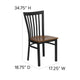 Cherry Wood Seat/Black Metal Frame |#| Black School House Back Metal Restaurant Chair - Cherry Wood Seat