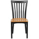 Natural Wood Seat/Black Metal Frame |#| Black School House Back Metal Restaurant Chair - Natural Wood Seat