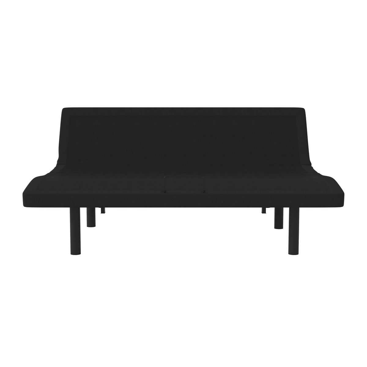 King |#| Anti-skid Black Upholstered Adjustable Bed Base with Wireless Remote-King
