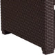 Chocolate Brown Faux Rattan End Table - Outdoor Accent Table - Patio Table