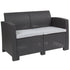 Seneca Faux Rattan Loveseat with All-Weather Cushions