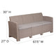 Light Gray |#| Light Gray Faux Rattan Sofa with All-Weather Light Gray Cushions - Patio Chair