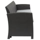 Dark Gray |#| Dark Gray Faux Rattan Sofa with All-Weather Light Gray Cushions - Patio Chair