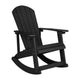 Black |#| Set of 2 Poly Resin Adirondack Rocking Chairs with 1 Side Table in Black