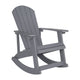 Gray |#| Set of 2 Poly Resin Adirondack Rocking Chairs with 1 Side Table in Gray