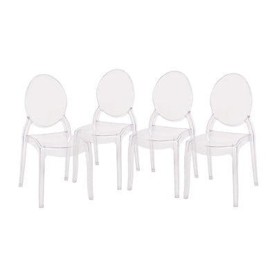 Set of 4 Extra Wide Resin 700 LB. Weight Capacity Banquet and Event Ghost Chairs for Indoor/Outdoor Use - View 1