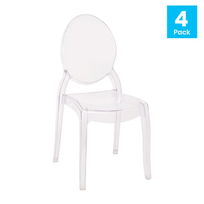 Set of 4 Extra Wide Resin 700 LB. Weight Capacity Banquet and Event Ghost Chairs for Indoor/Outdoor Use - View 2