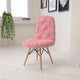 Light Pink |#| Shaggy Dog Light Pink Accent Chair - Dorm Chair - Retro Chair - Faux Fur Chair
