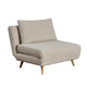 Cream |#| Convertible Tri-Fold Chair with Pillow and Hideaway Legs in Cream Boucle