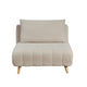 Cream |#| Convertible Tri-Fold Chair with Pillow and Hideaway Legs in Cream Boucle