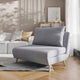 Light Gray |#| Convertible Tri-Fold Chair with Pillow and Hideaway Legs in Light Gray Fabric
