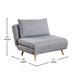 Light Gray |#| Convertible Tri-Fold Chair with Pillow and Hideaway Legs in Light Gray Fabric