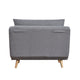 Light Gray |#| Convertible Tri-Fold Chair with Pillow and Hideaway Legs in Light Gray Fabric