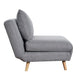 Light Gray |#| Convertible Tri-Fold Chair with Pillow and Hideaway Legs in Light Gray Fabric