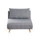 Light Gray |#| Convertible Tri-Fold Chair with Pillow and Hideaway Legs in Light Gray Fabric