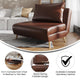 Brown |#| Convertible Tri-Fold Chair with Pillow and Hideaway Legs in Brown LeatherSoft