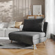 Dark Gray |#| Convertible Tri-Fold Chair with Pillow and Hideaway Legs in Dark Gray Fabric