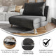 Dark Gray |#| Convertible Tri-Fold Chair with Pillow and Hideaway Legs in Dark Gray Fabric