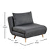 Dark Gray |#| Convertible Tri-Fold Chair with Pillow and Hideaway Legs in Dark Gray Fabric