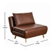 Brown |#| Convertible Tri-Fold Chair with Pillow and Hideaway Legs in Brown LeatherSoft