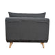 Dark Gray |#| Convertible Tri-Fold Chair with Pillow and Hideaway Legs in Dark Gray Fabric