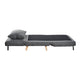 Dark Gray |#| Convertible Tri-Fold Chair with Pillow and Hideaway Legs in Dark Gray Fabric