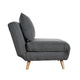 Dark Gray |#| Convertible Tri-Fold Chair with Pillow and Hideaway Legs in Dark Gray Fabric