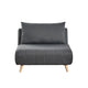 Dark Gray |#| Convertible Tri-Fold Chair with Pillow and Hideaway Legs in Dark Gray Fabric