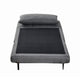 Dark Gray |#| Convertible Tri-Fold Chair with Pillow and Hideaway Legs in Dark Gray Fabric