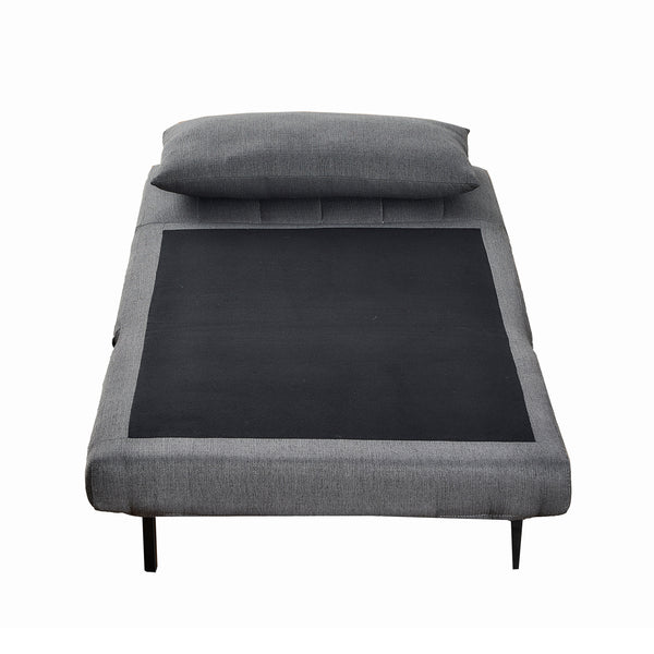 Dark Gray |#| Convertible Tri-Fold Chair with Pillow and Hideaway Legs in Dark Gray Fabric