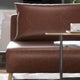 Brown |#| Convertible Tri-Fold Chair with Pillow and Hideaway Legs in Brown LeatherSoft