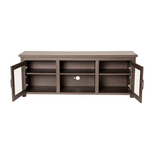 Black Wash |#| Classic TV Stand for up to 80inch TVs-Glass Fronted Doors-Modern Black Wash Finish
