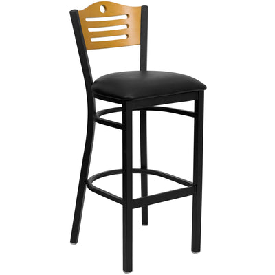 Slat Back Metal Restaurant Barstool