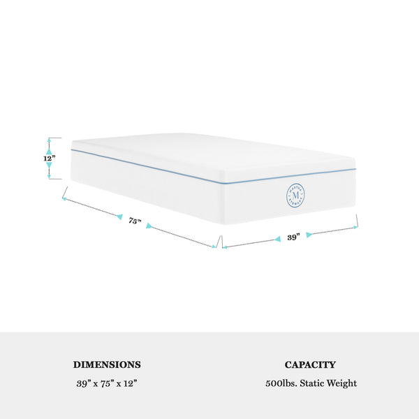 Twin |#| Medium-Firm Pocket Spring and Foam Hybrid Dual-Action Cooling Mattress - Twin